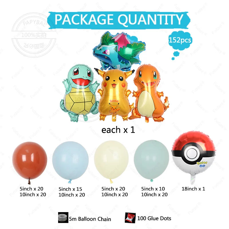 MINISO Ballonbogen Set Bunt - 152 Stück Folie Geburtstag