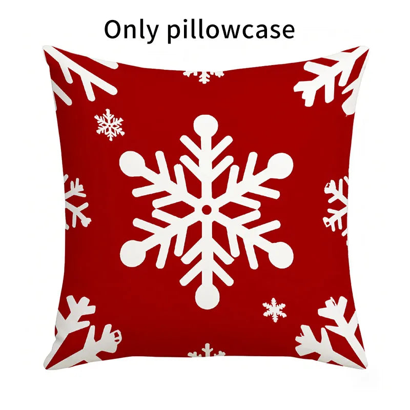 Christmas Tree Snowflake Print Pillowcase Merry Christmas Decorations Room Decor Flax Pillow Case Room Decoration Pillow Cover