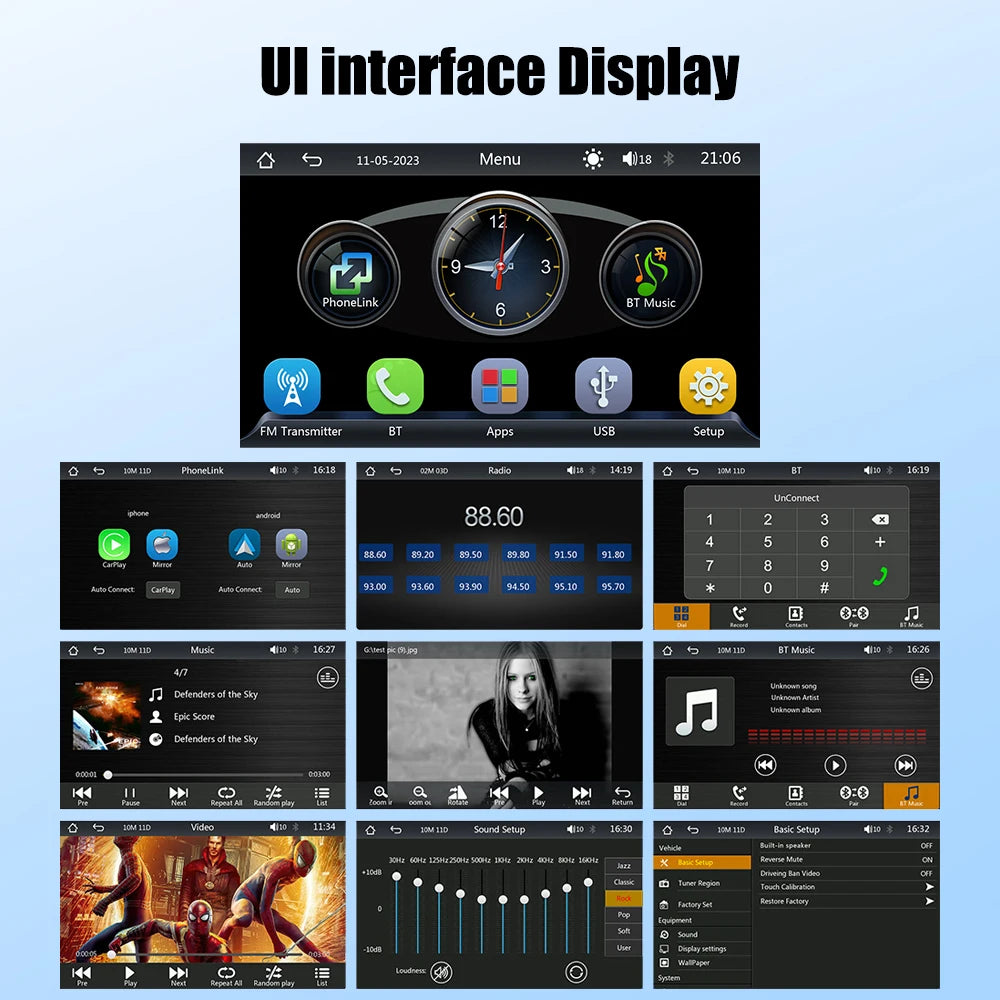 Autoradio 2025: Universal 9" Kabelloses Apple CarPlay Android Auto Bluetooth GPS FM AUX Multimedia-System