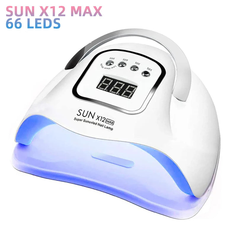 SUN X12 MAX UV LED Nail Lamp For Manicure 66 Led UV Lamp For Nails Gel Polish Dryer With Smart Sensor Professional Salon Tool