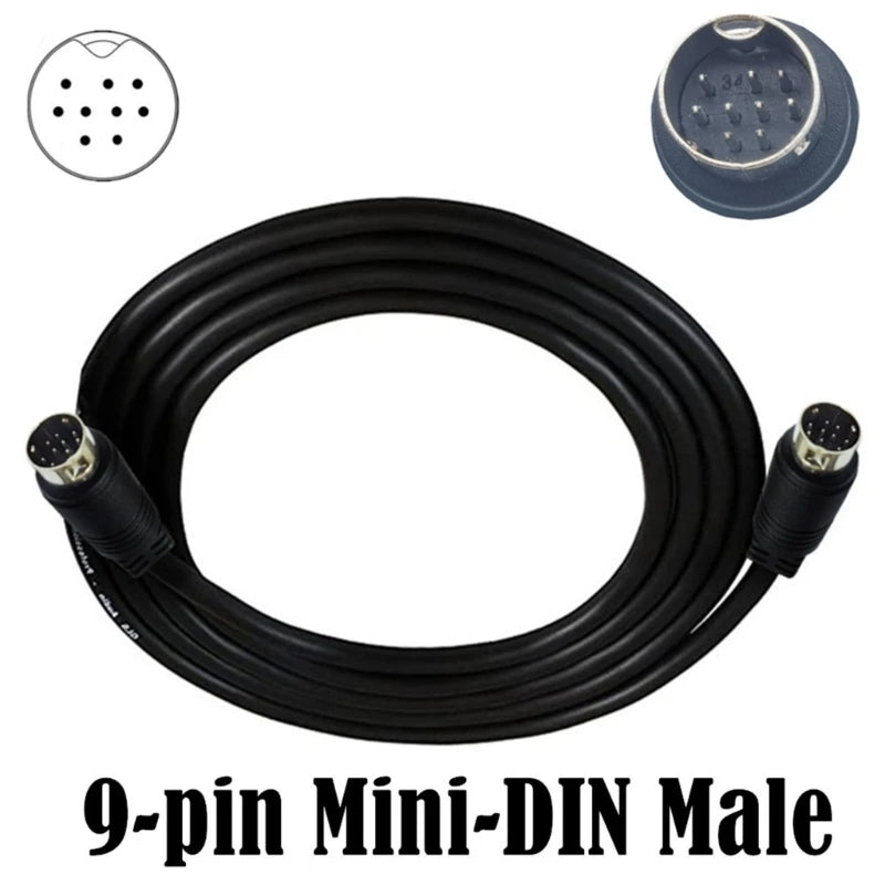 Video-Kabel 2025: Mini Din 9-pin Male to 9-pin Male Input Cable - Video Game Sound Cards Equipment S-Video 1m 2m Collection