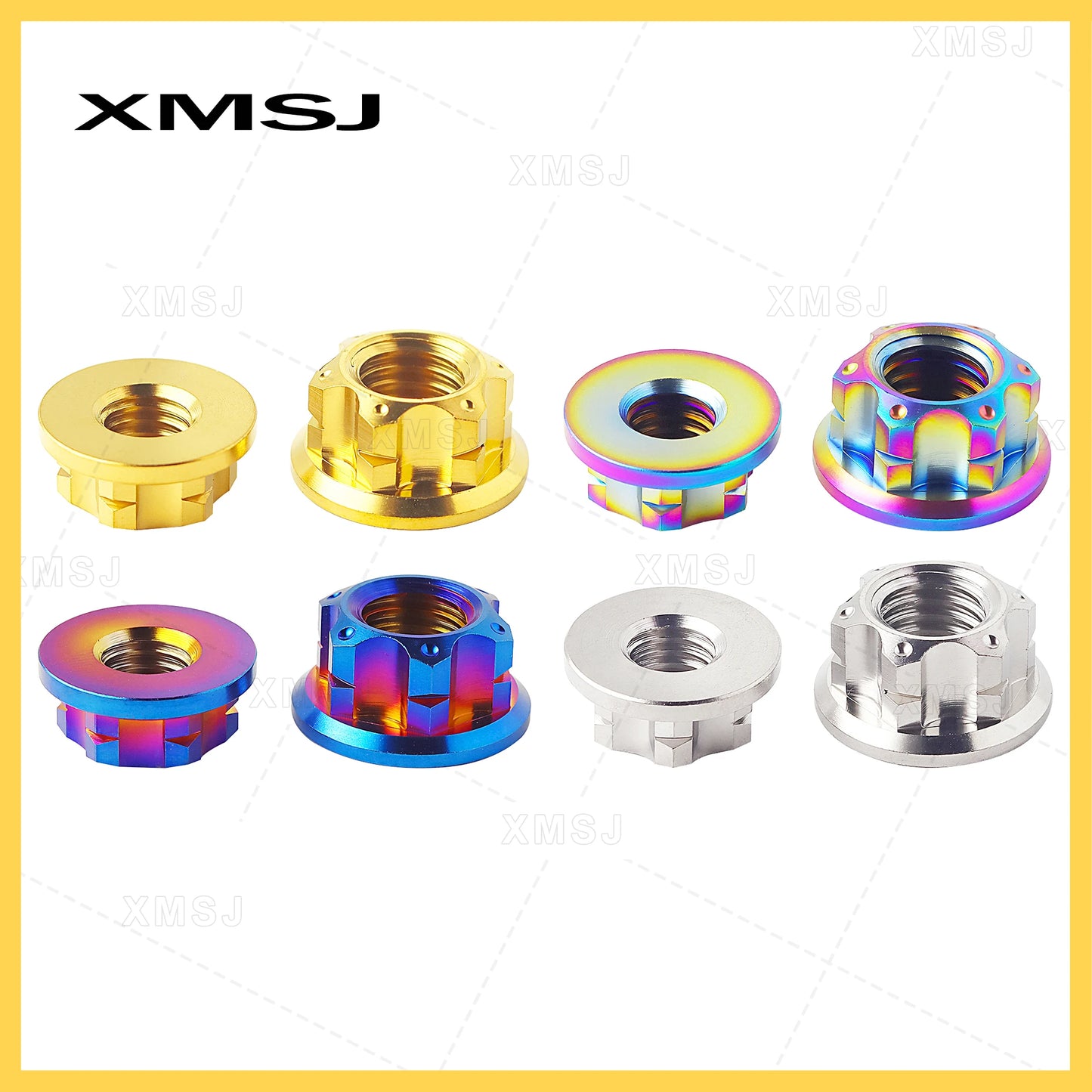 XMSJ Hex Sechseck Flansch Titan Muttern M6 M8 M10 M12 Hinterachse Sperrmutter für Fahrrad Motorrad Titan Befestigung