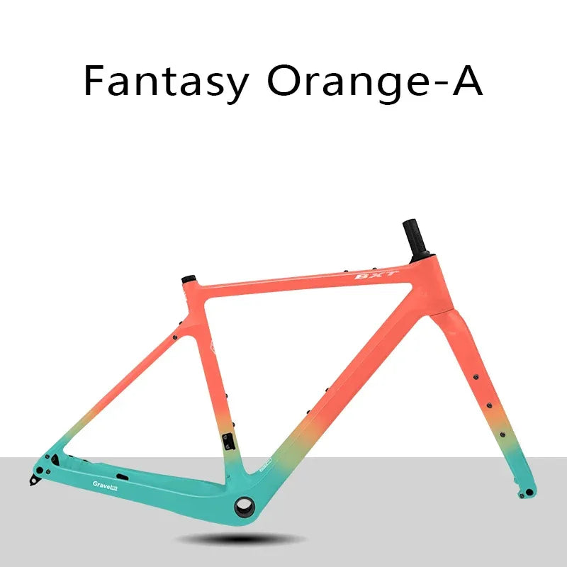 BXT Carbon Gravel Bike Frame Fully Hidden Cable Carbon Frame Fork Thru Axle Gravel Disc Brake Carbon MTB Road Bicycle Frame 27.5 - Golden Bridge Store