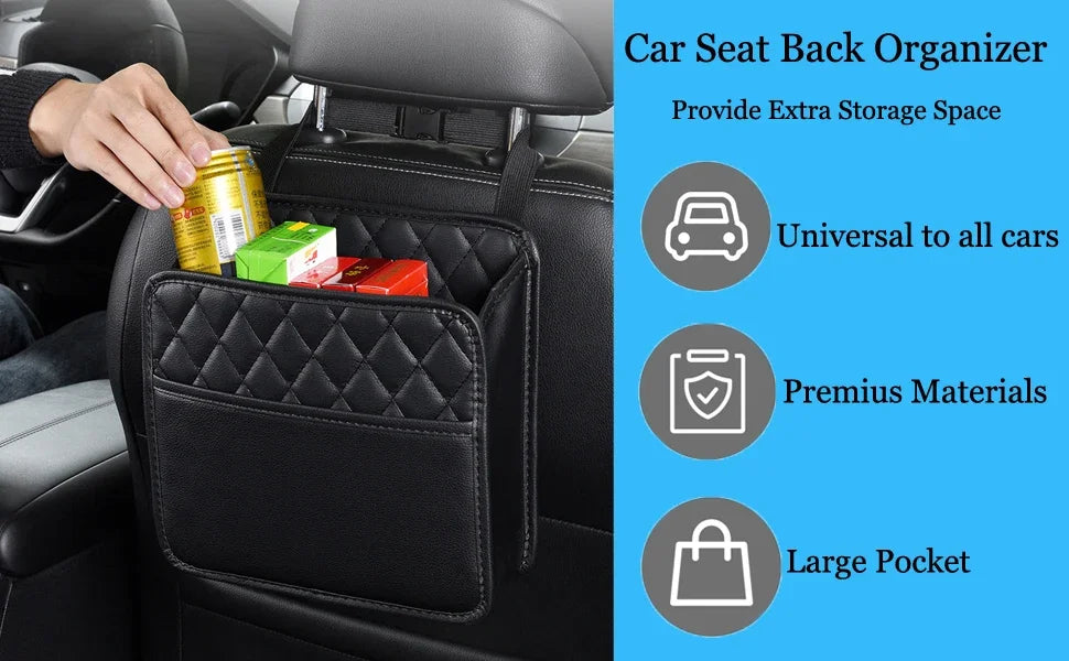 Auto Organizer Multifunktional 2025 - Auto Sitz Aufbewahrung Tasche Wasserdicht - Hängend Auto Sitz Organizer Müll Tasche Geeignet Meiste Autos