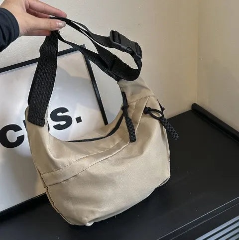 Casual Canvas Crossbody Bag for Women Designer Black/White/Red Shoulder Bags Large Capacity Tote Men Travel Shopping Bag 2025