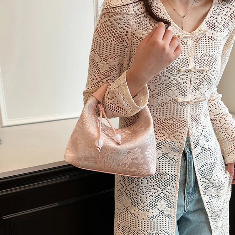 HebeiChoice Crossbody Bestickt - Volumen 2L 22x15cm