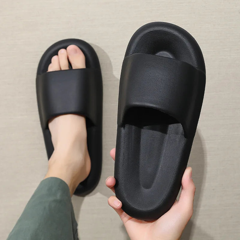 New Soft EVA Slippers Couples Home Slipper Outdoor Beach Summer Sandals Bath Men Flip Flops Non-Slip Women Thick Sole Shoes