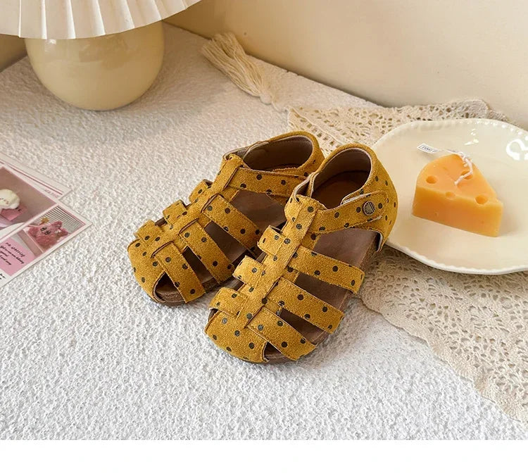 Mädchen-Sandalen 2025: Polka-Dots Princess Korean-Style - Sweet Summer Collection