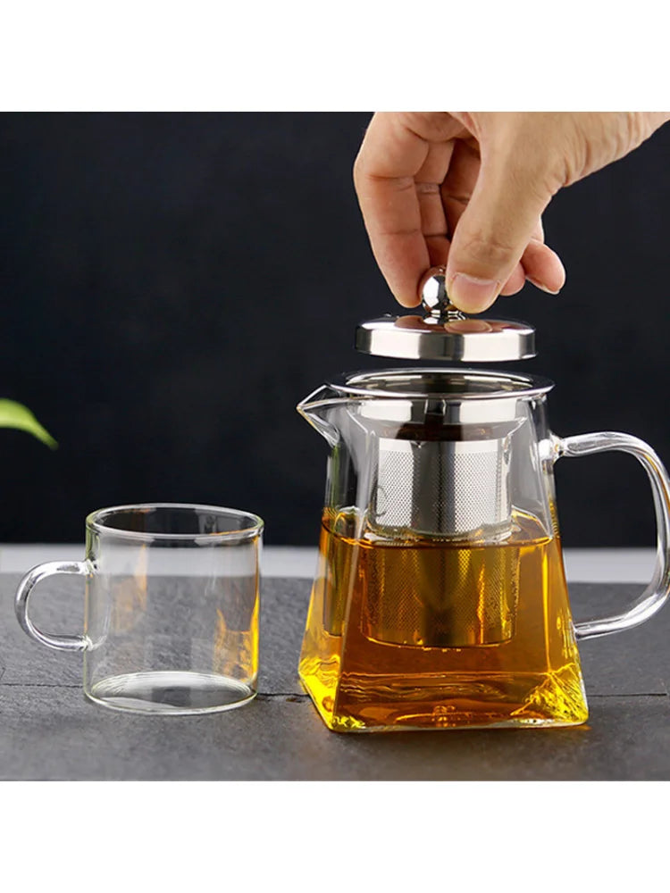 Glass Teapot with Infuser Tea Set Kettle Maker Infusers Jug Teaware Kitchen Dining Bar Home Tea Kit  Glass Teapot  Samovar