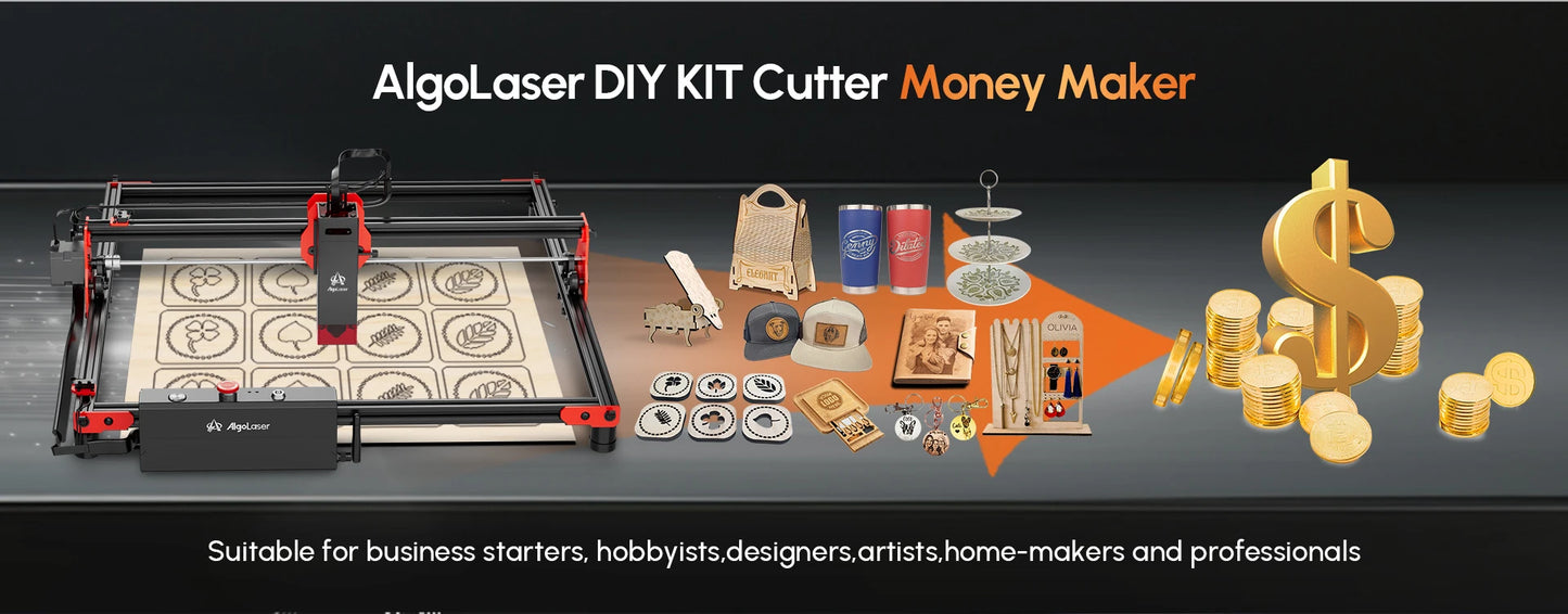 Laser-Gravur-Kit 2025: AlgoLaser DIY Rotary Roller 360° Rotation Engraving Cylindrical Objects Collection