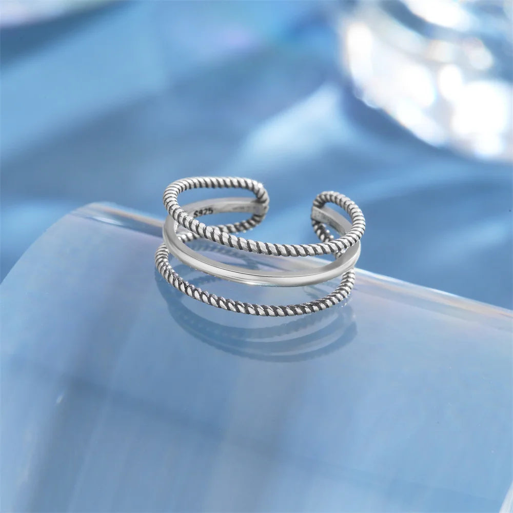 925 Silber Zeh Ring Verstellbar - Sterling 1.7g Zirkonia