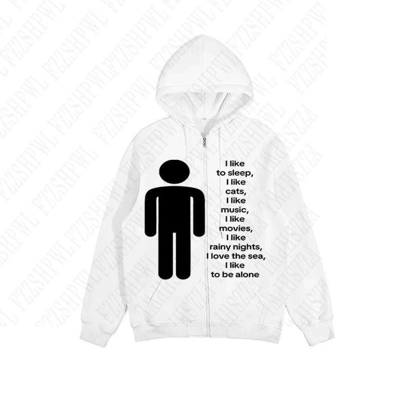 FZZSHPWLCN Harajuku Hoodie HipHop-Aufdruck - Größe XL Slim