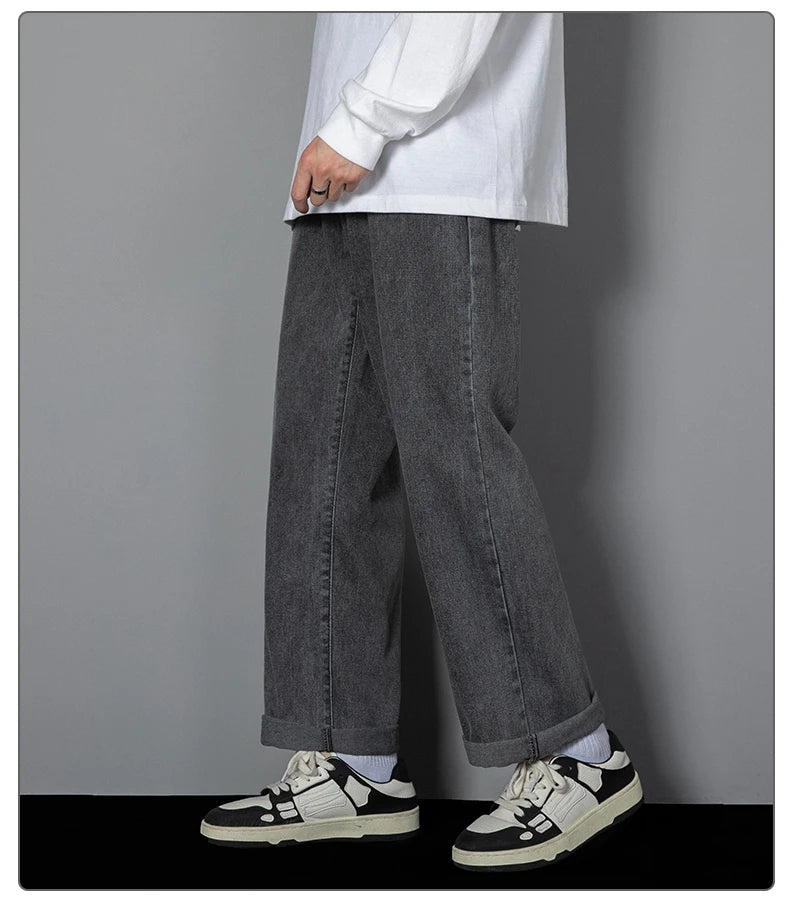 KFashion Classic Gerade Jeans - Weites Bein Einfarbig Blau