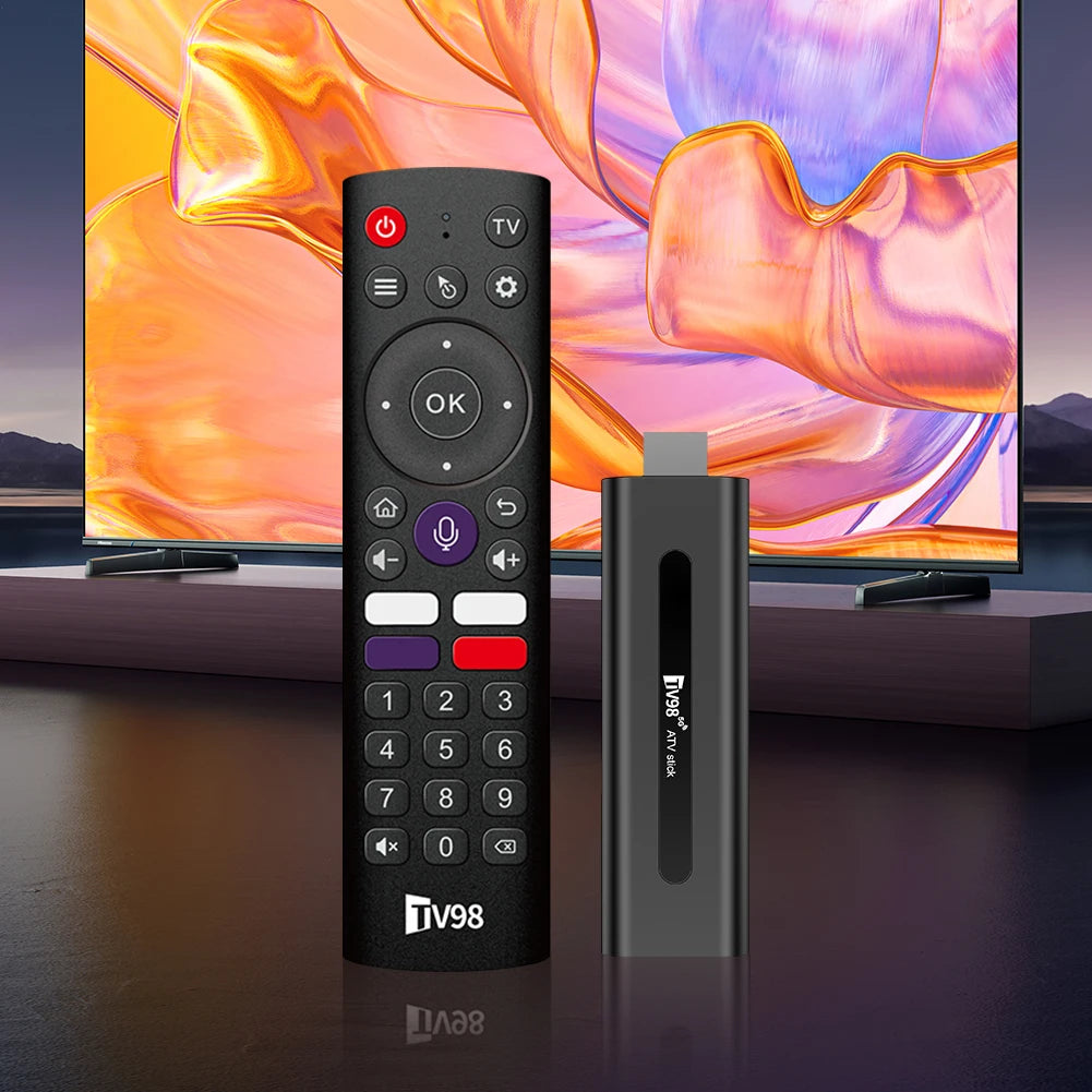 TV98 ATV H313 Mini TV Stick 8K 2.4G 5G WiFi Quad Core BT5.0 Android TV Stick 14.0 Set Top Box for Network Media Player