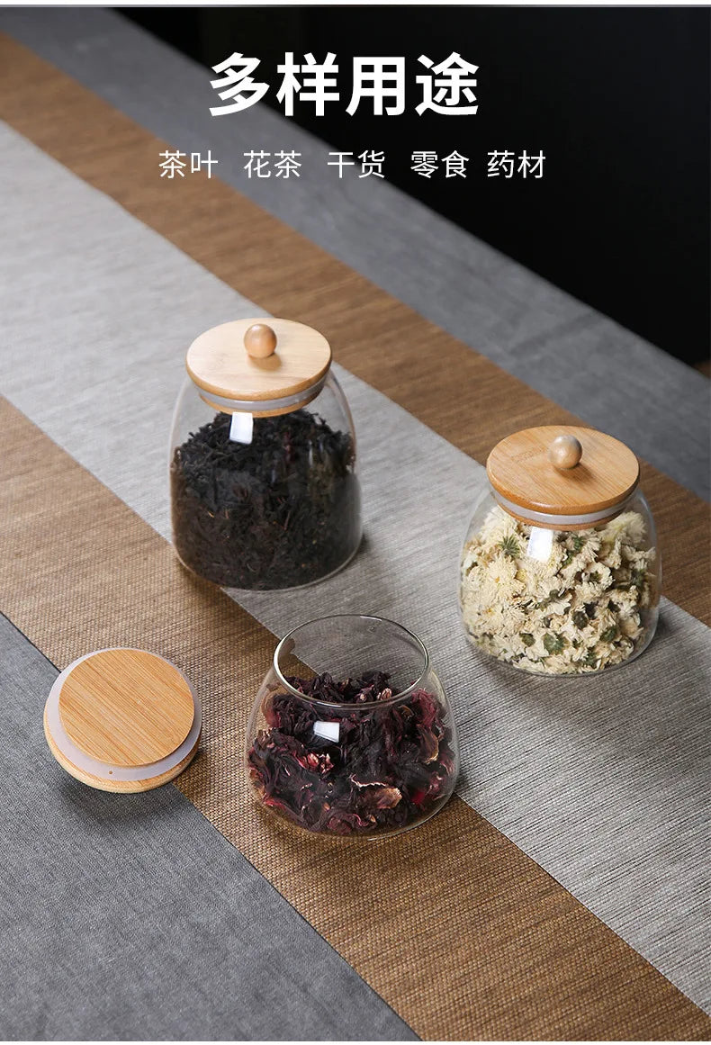 Spherical Glass Food Storage Container with Cork Lids Large Capacity Sealed Glass Bottles Pot Jar for Kitchen Organizer tools