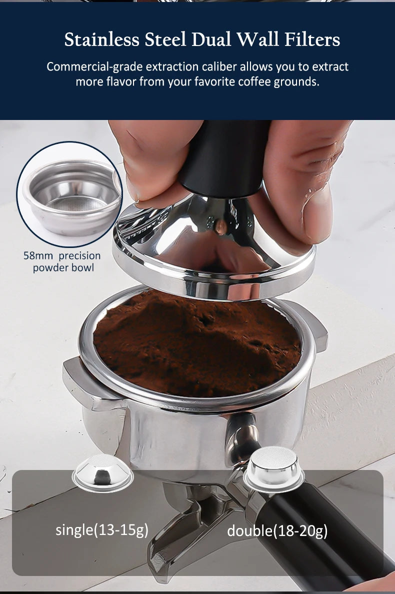 Mcilpoog TC530 Semi Automatic Coffee Machine with Grinder & Powerful Steamer,5.5-Inch Display,Coffee Maker for Home and Office.