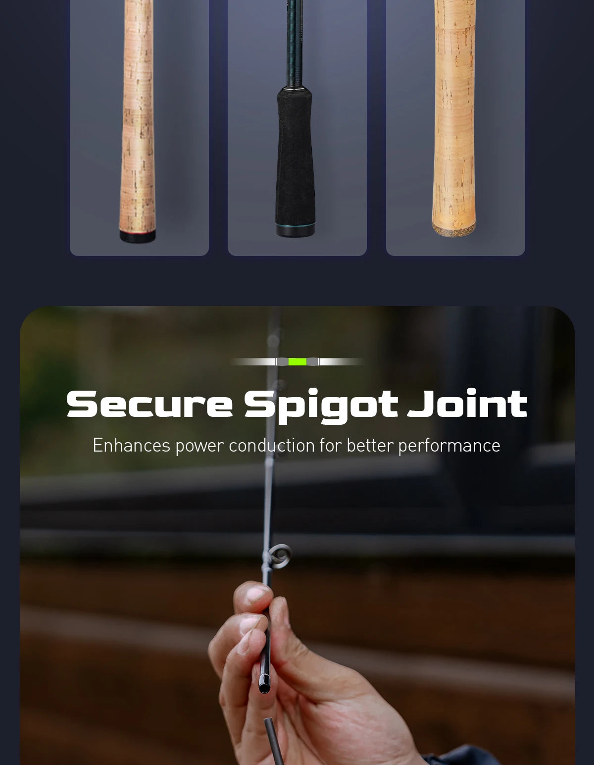 HANDING Magic L Angelrute 1,98-2,44m - Carbon Spinn & Casting Rute für Barsch