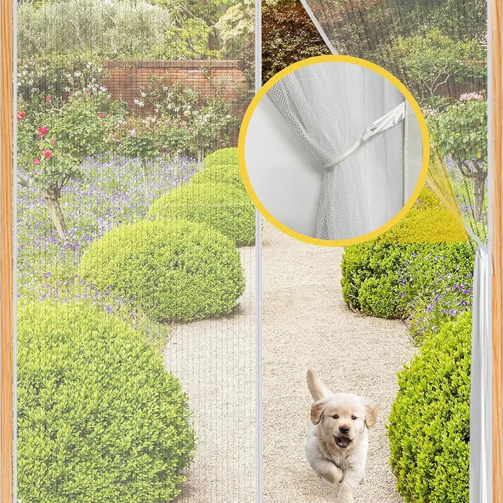 Magnetic Screen Door Screen Hands Free Mesh Partition Heavy Duty Curtain Keeps Bugs Out Frame Hook & Loop Pet and Kid Friendly