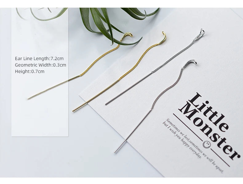 Cercei simpli cu lanț lung MODIAN, din argint 925, model cu picătură de apă, pentru femei, bijuterii fine