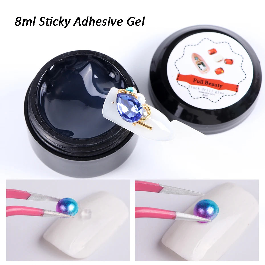 Starker Nagel Kleber Super Klebrig Klebstoff UV Gel Nagellack Für Strass Kristall Edelsteine Schmuck DIY Maniküre Nagel Kunst Werkzeuge LY1826
