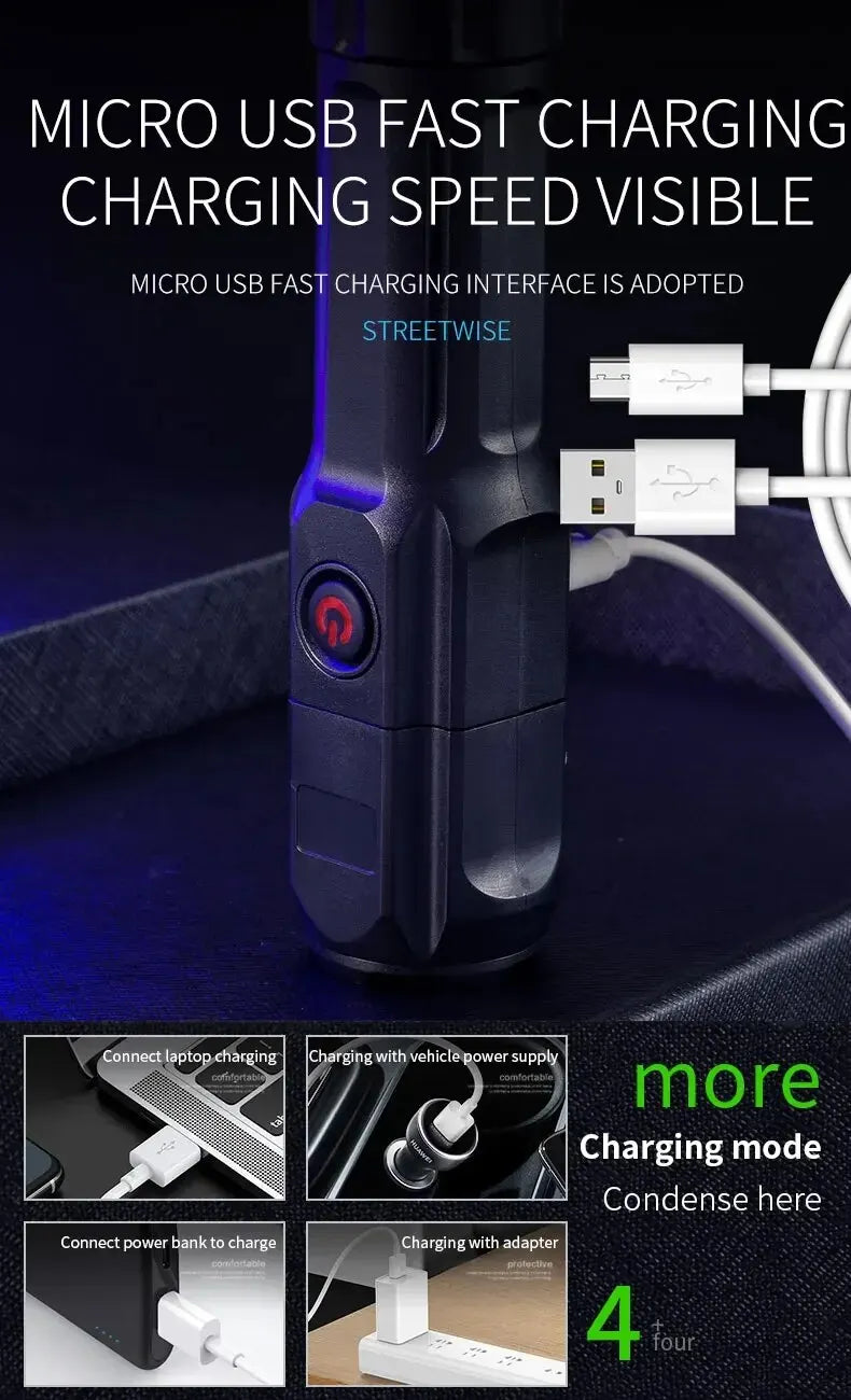 ESMARTER Zoom Taktisch Wiederaufladbar - 2000mAh 10W 20cm