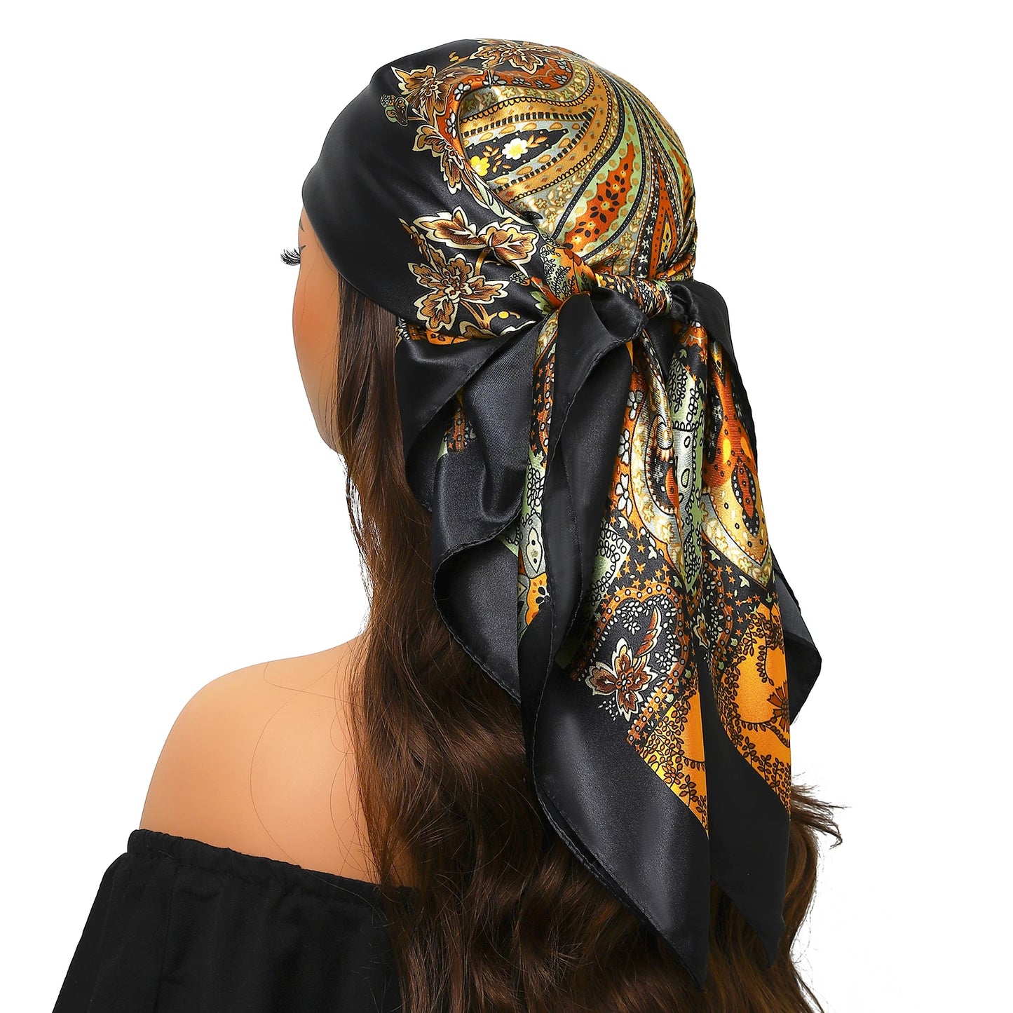 Kopf Foulard Seidenglanz - 90x90 cm Polyester weich