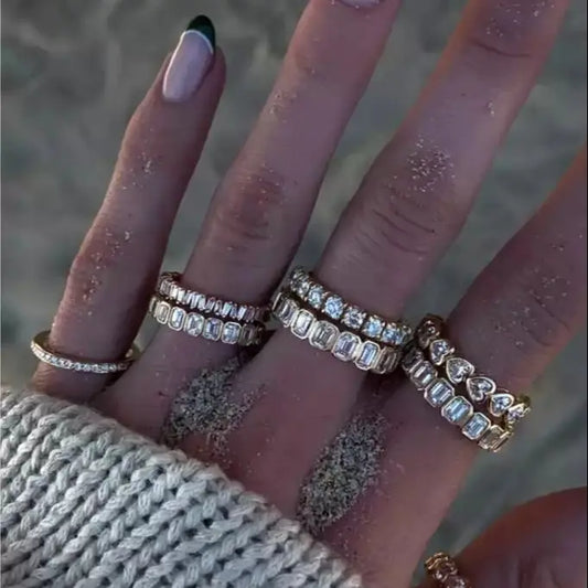 GIRLMIDNIGHT Geometrischer Ring 925 Silber - Zirkonia 57