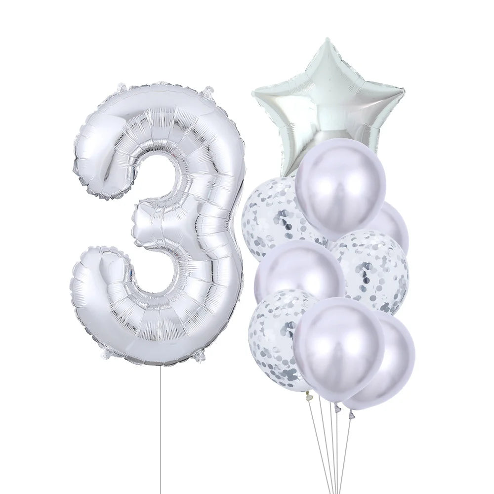 GIHOO 21118 Zahlenballons Roségold - 10 Stück 40 cm Latex