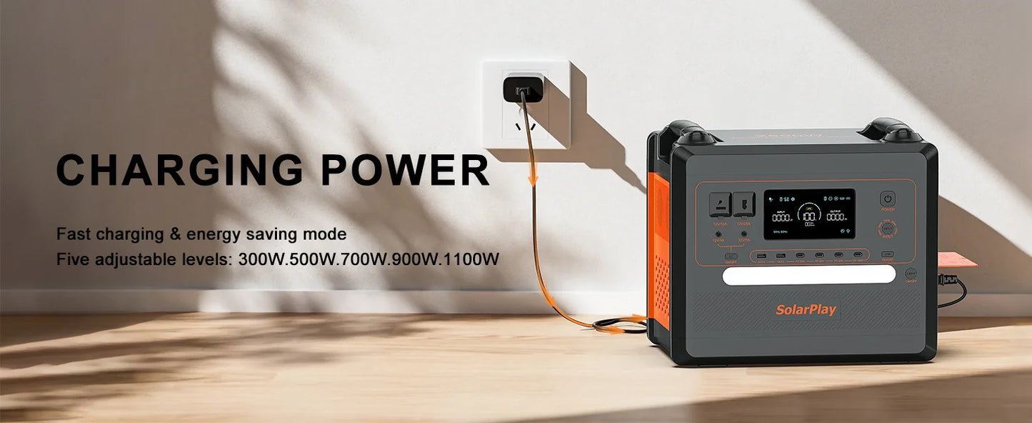 Powerstation 2025: Stație electrică SOLARPLAY 2500W Q2402M - Stocare energie 2304WH Baterie UPS Lifepo4 pentru acasă Accesorii la modă pentru camping Colecție de articole pentru exterior