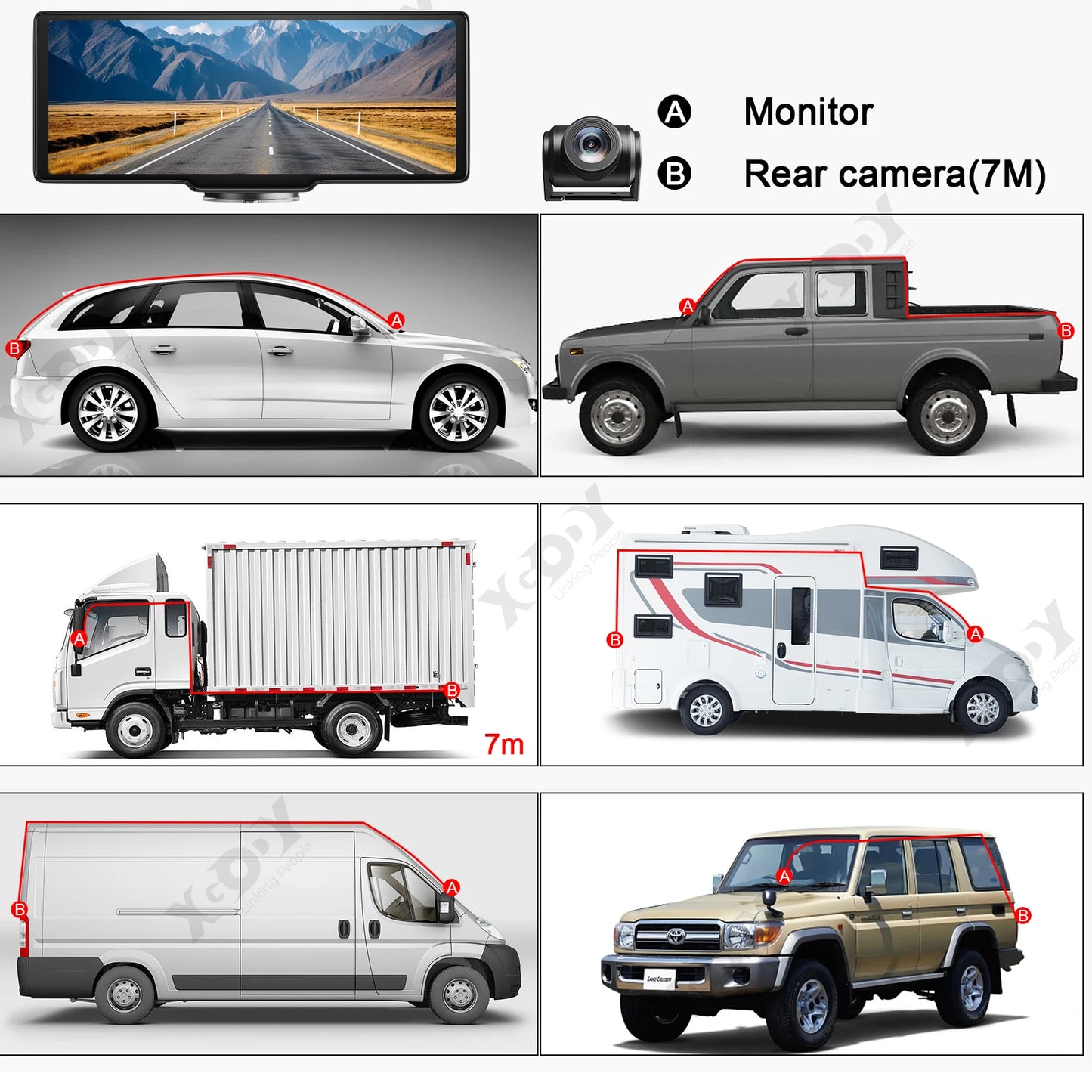 4K 10.26" Touchscreen Auto DVR Dashcam - Kabellos Apple CarPlay Android Auto Dual Lens Video Recorder