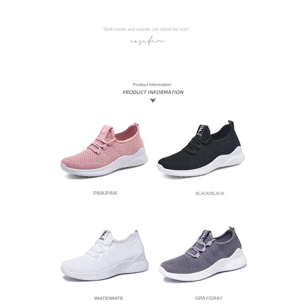 Shoes for women 2025 new casual fashion running shoes flying woven breathable women's shoes soft sole trend sneakers women