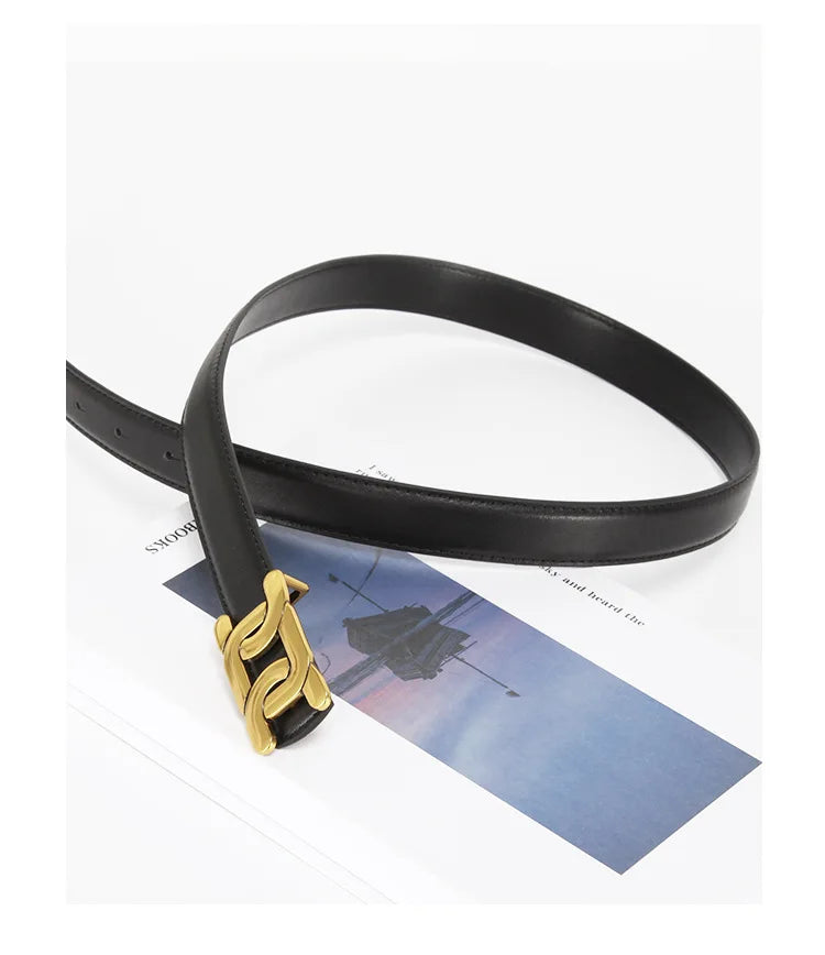 DINISITON Retro Damen Gürtel Lederoptik - 2.4cm 6.1x3.1