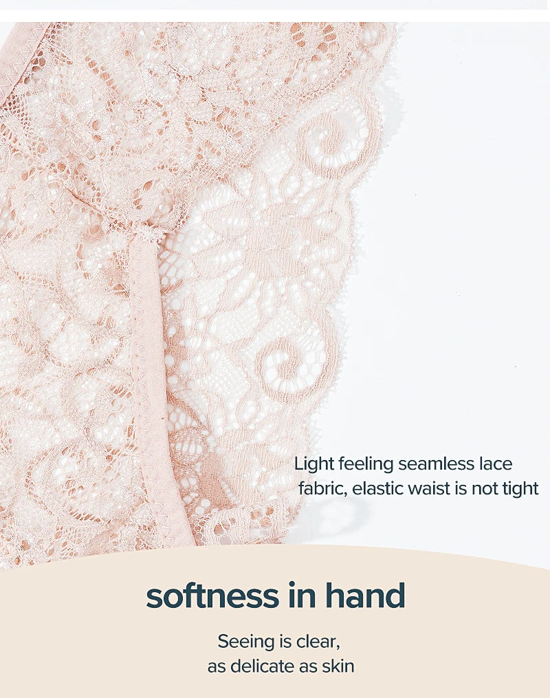 Women's Panties Elegant Lace Transparent Underwear Hollow Out Female Low Waist Briefs Breathable Lingerie Intimates Underpants