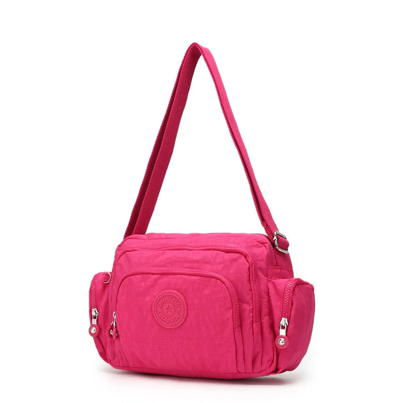 Waterproof Crossbody Bag for Women - Stylish Multi-Pocket Casual Shoulder Bag for Travel - Lightweight Canvas Messenger Bag