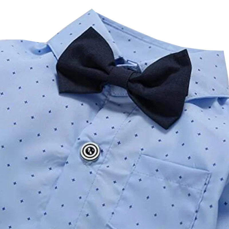 Kabeier Baby Anzug Formal Mit Hosenträgern - 3-24M Blau