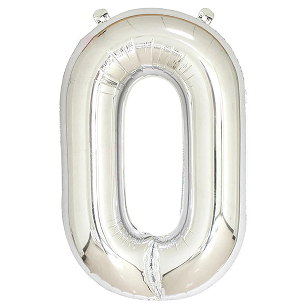 Silber-Zahlen-Ballon 2025: 40" Aluminium-Foil Digital - Birthday Photo Props Collection