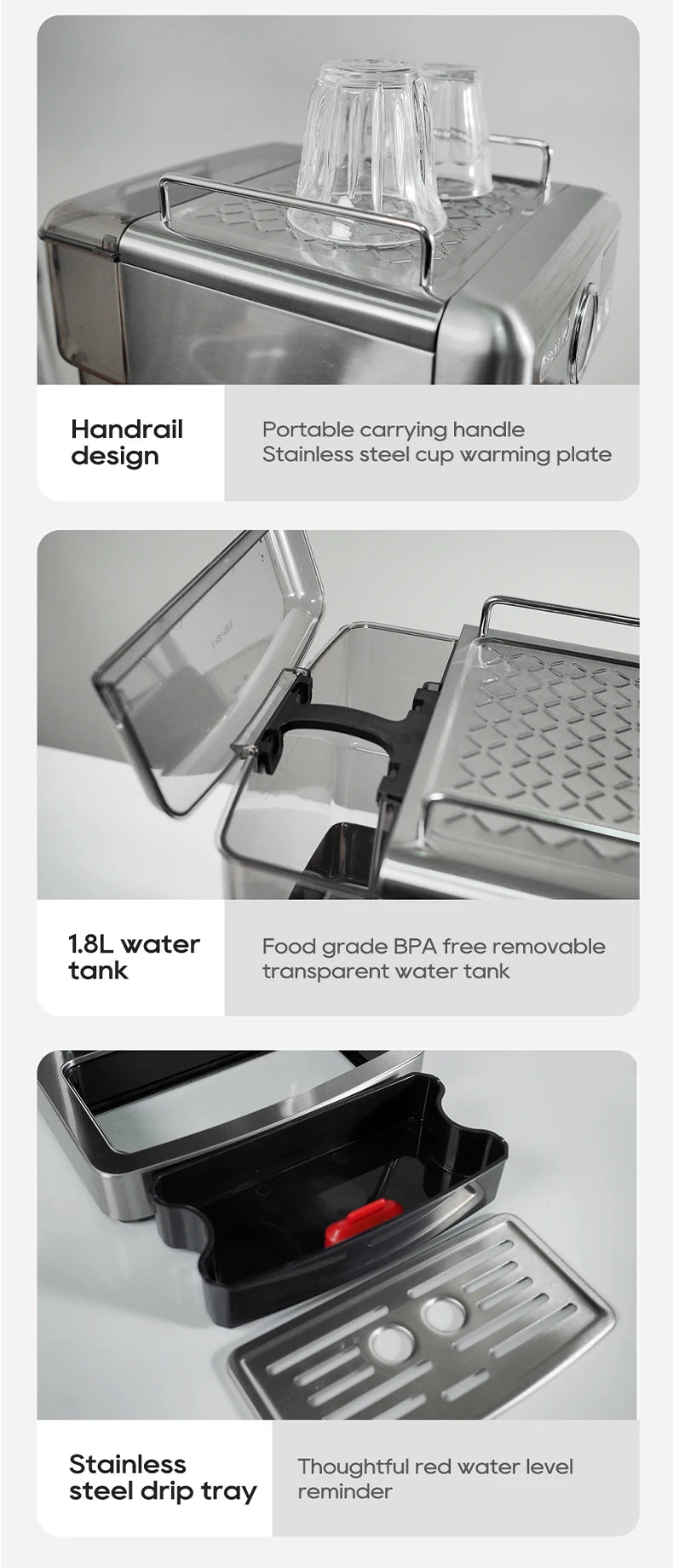 Espresso-Maschine 2025: HiBREW 20Bar Semi-Automatic H10A Temperatur-Einstellbar 58mm Portafilter Professional Barista Collection