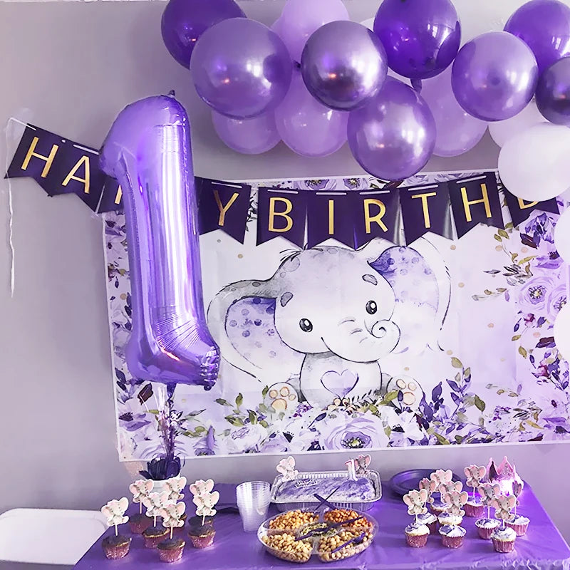 Purple Number Balloons 32 Inch Foil Balloon Adult Kids Birthday Anniversary Decoration Party Gold 0 1 2 3 4 5 6 7 8 9 Balloon