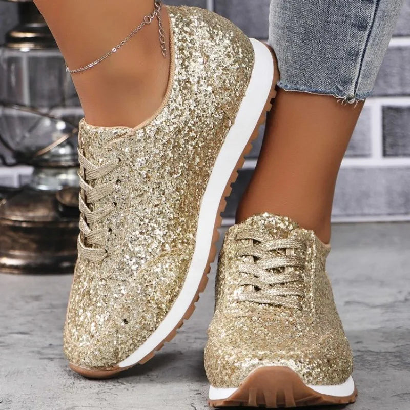 Sneakers Women Casual Shoes Women Fashion Autumn Sequin Sneakers Women Shallow Platform Vulcanize Shoes Zapatillas De Mujer