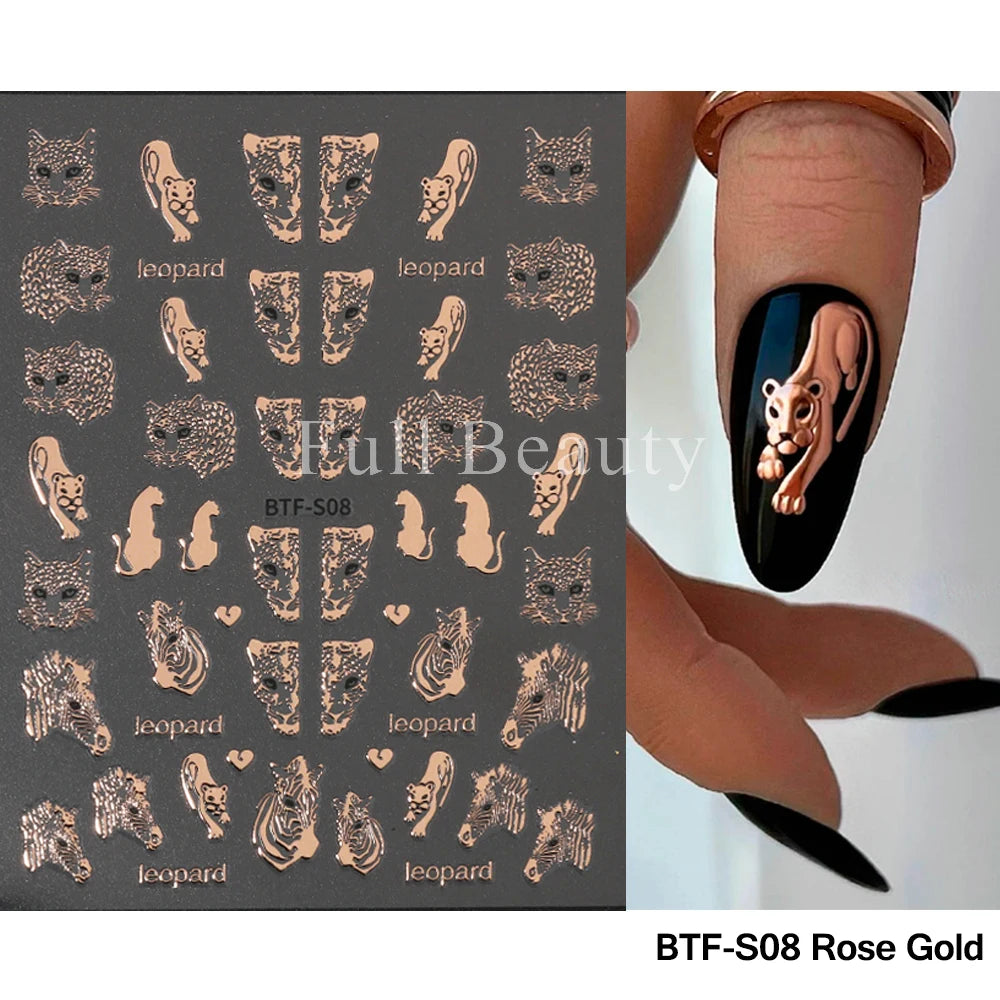 GL5D-K256 5D Sonnenblumen Nagelsticker - Herbstdesign Prägung