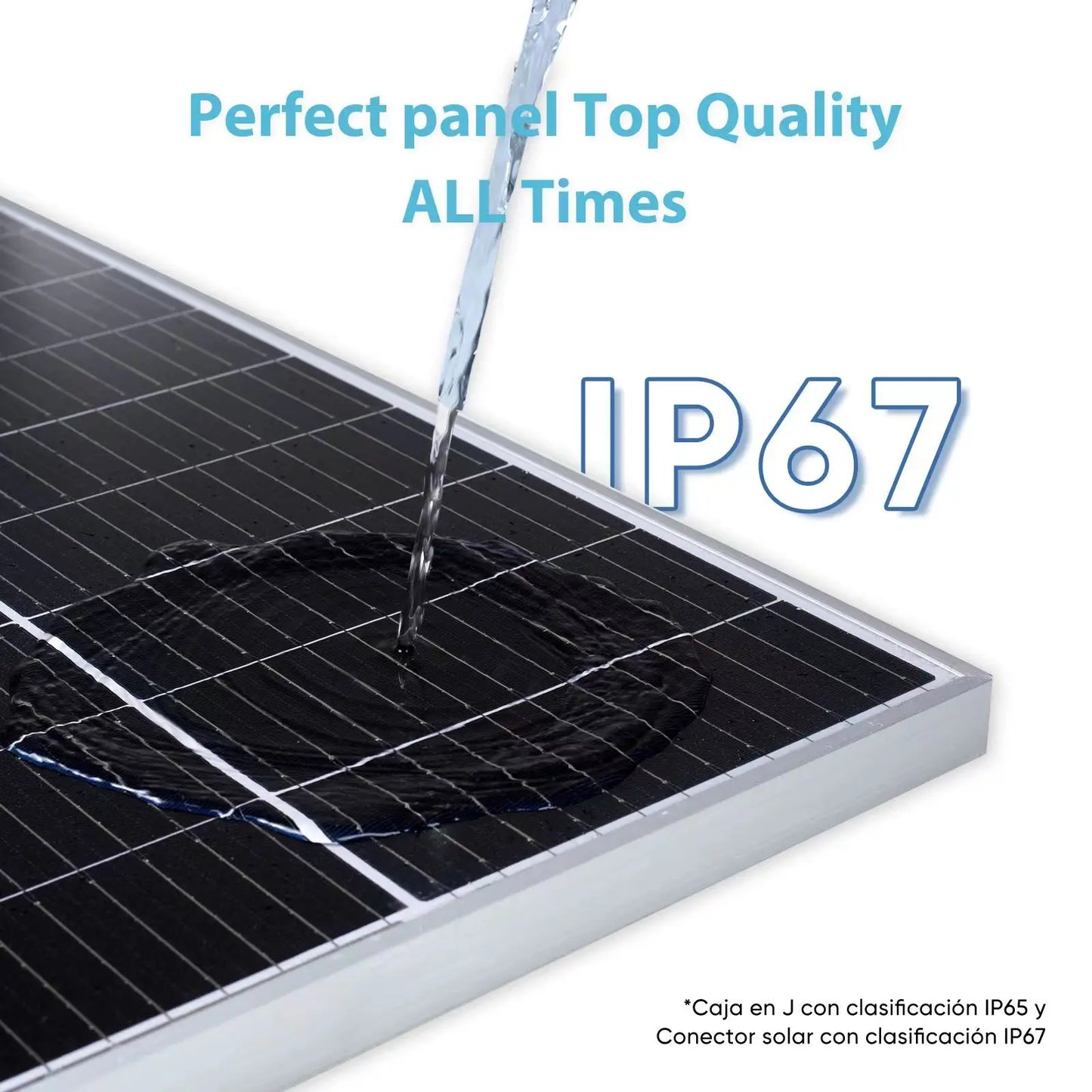 Panou solar 100W 200W 300W 400W Panou fotovoltaic din sticlă rigidă 18V Celulă solară monocristalină pentru încărcător de baterie 12V/24V