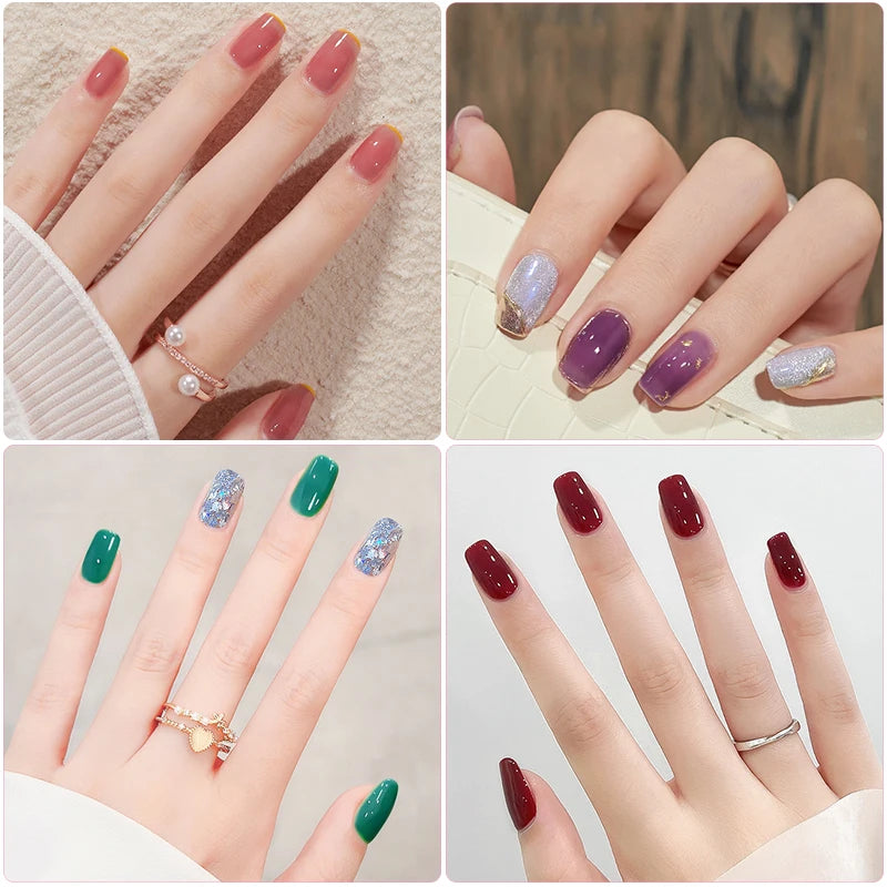 Kit de ojă semipermanentă pentru unghii cu lampă UV pentru unghii, lac de unghii UV LED, lac de unghii semipermanent, set de instrumente pentru manichiură