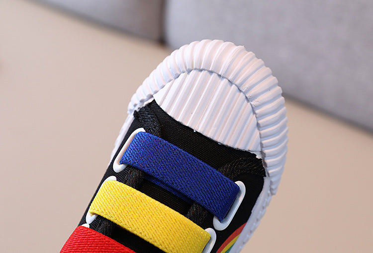 Kinder-Sneaker Jungen Mode Haken-Schuhe Mädchen Rutschfest Casual Studenten Canvas-Schuhe Frühling Herbst Neues Kinder Designer Flats-Schuhe