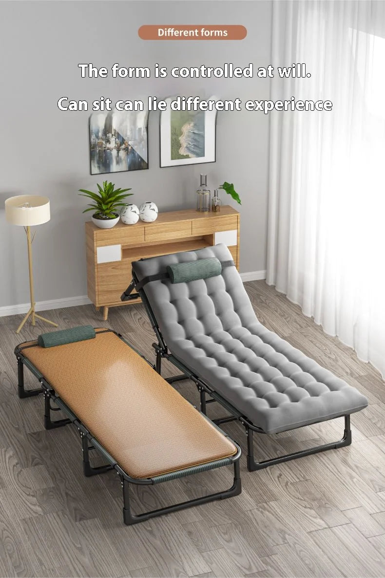 GIANXI Summer Rollaway Bed Outdoor Recliner Cool Pad Adjustable Bed Adult Lightweight Portable Camping Bed Easy Storage Crib