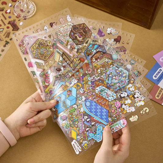 Kawaii 20in1 3D Cartoon Aufkleber - DIY, 190x135mm