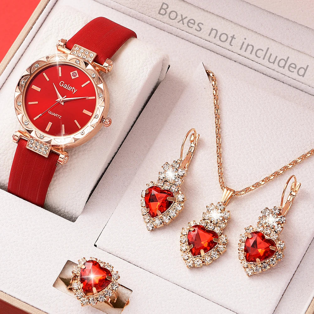 Frauen Uhren 5 Stück Set 2025 - Luxus Strass Frauen Fashion Elegant - Armbanduhr Quarz Uhr Mädchen Armband Geschenk