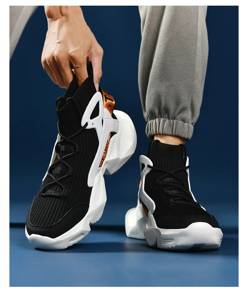 Fashion Men's Sneakers High Street Luxury Shoes Men Sock-like Comfy Sports Shoes Breathable Lightweight All-match Walking Shoes