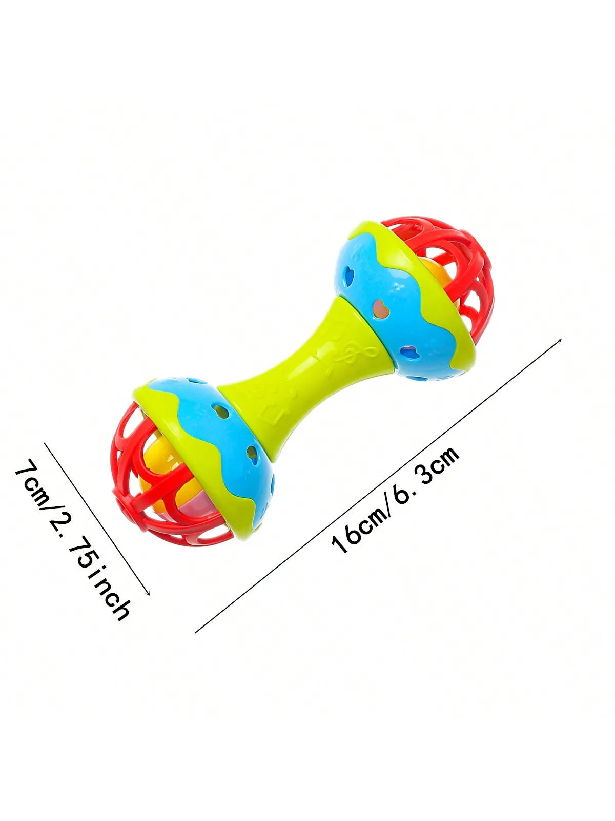 TinyToy Doppelkopf Rassel - Plastik 19x8x7.5cm Unisex