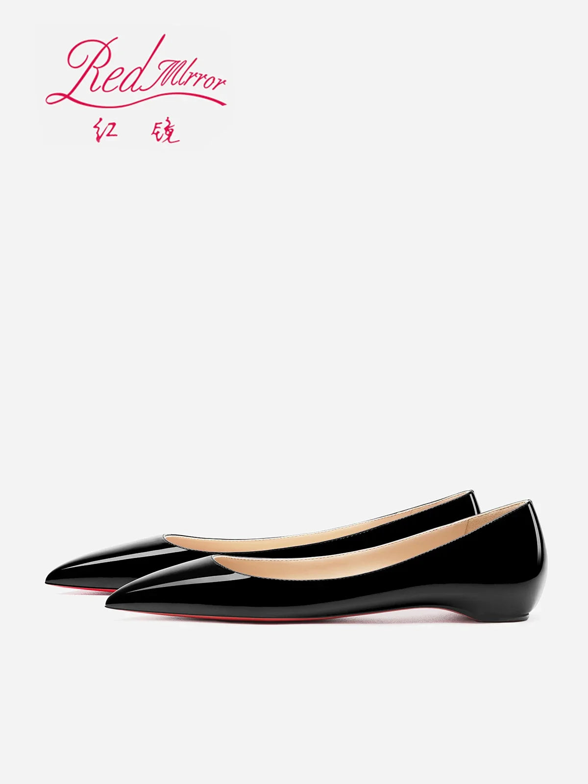 woman 2024 trend luxury women's Leather Shoes for Women Flat Shoes Red Shiny Bottom Elegant Pointed Toe Boat Shoes