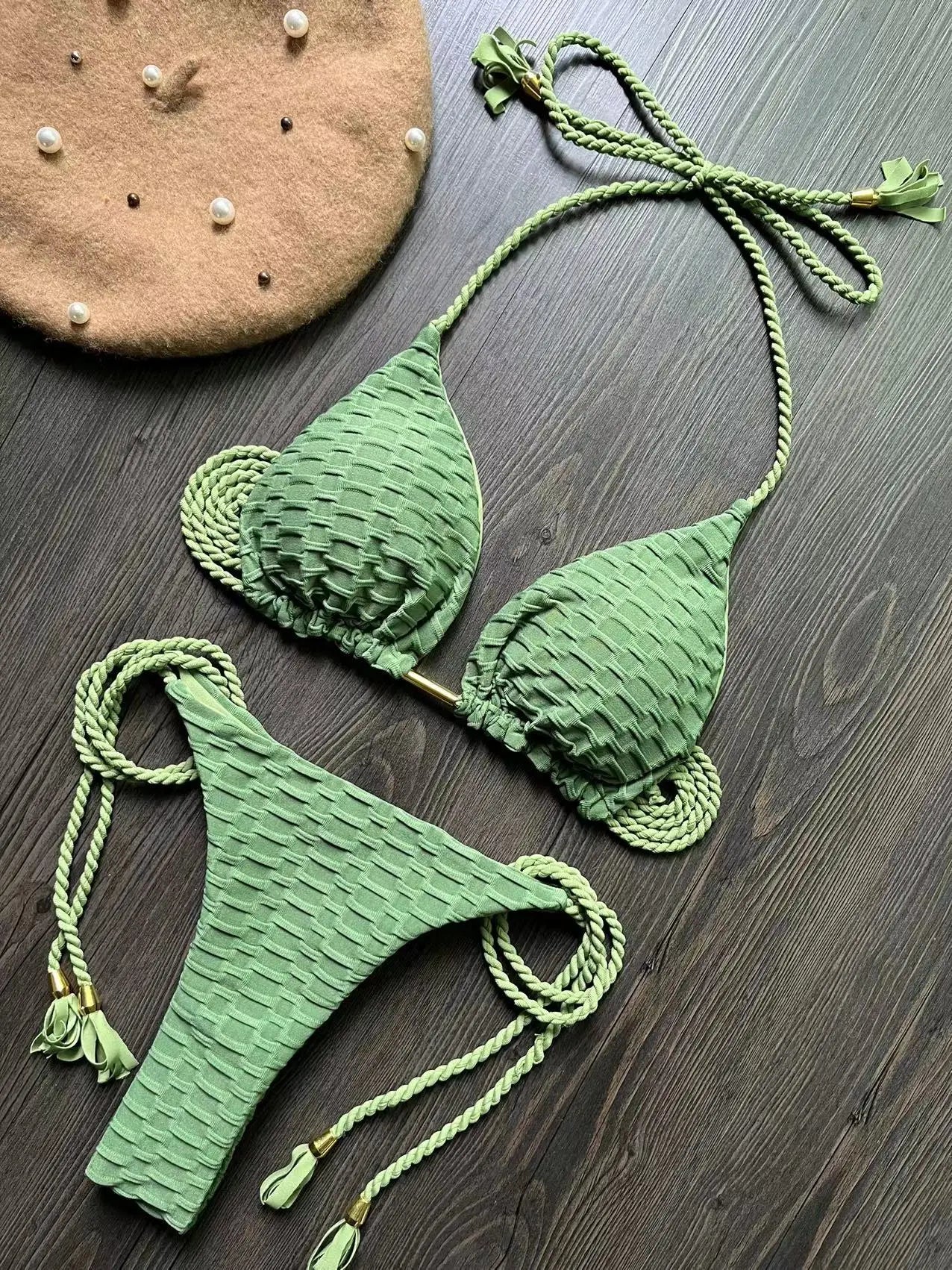 RUOTONGSEPT Elegant Bikini Set 2025: Verbesserte Unterstützung Tanga Brazilian Low Waist Design Wire-Free - Brasilianischer Badeanzug Frauen Schwimmbekleidung Polyester Strand Wear